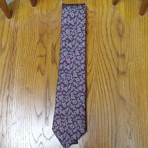 Dellacroce Paisley Pattern Burgandy,Gray,Navy,White,Black Silk Italian Tie